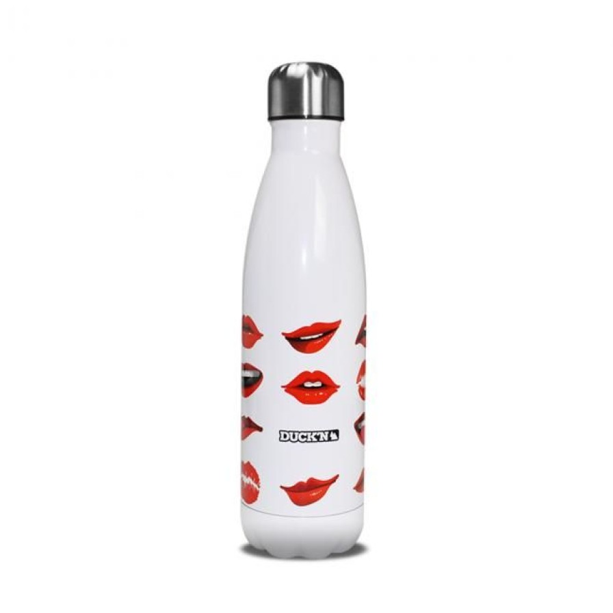 Zero Dechet Ardtime Bouteilles Isothermes | Bouteille Isotherme Blanche Motifs Kiss 500Ml, Duck'N