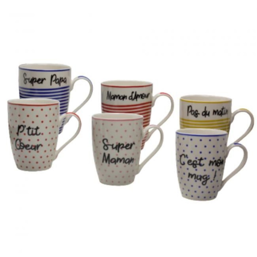 The & Cafe Ardtime Mugs | Lot De 6 Mugs 00E0 Message, Message