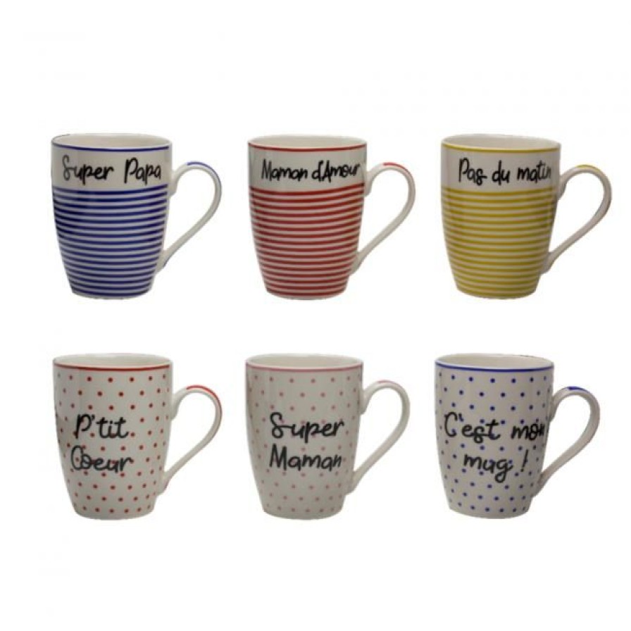 The & Cafe Ardtime Mugs | Lot De 6 Mugs 00E0 Message, Message