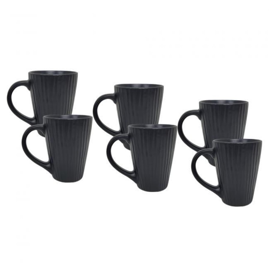 The & Cafe Ardtime Mugs | Lot De 6 Mugs Noirs, Sugar