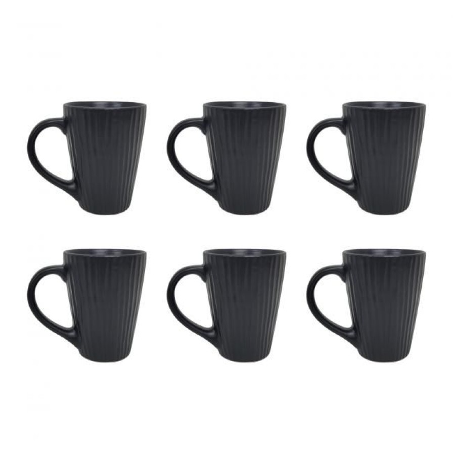 The & Cafe Ardtime Mugs | Lot De 6 Mugs Noirs, Sugar